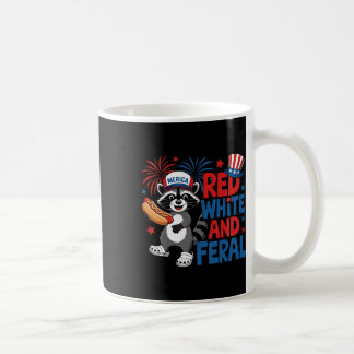 Rot Weiß Und Verwilderter Süßer Waschbär Merica US Kaffeetasse