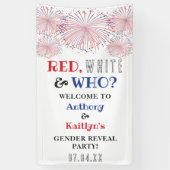 Rot, Weiß und Wer? 4. Juli Party über geschlechtss Banner (Vertikal)