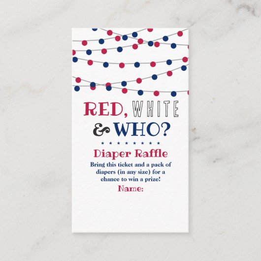 Rot, Weiß und Wer? 4. Juli Party über geschlechtss Begleitkarte (Vorderseite)