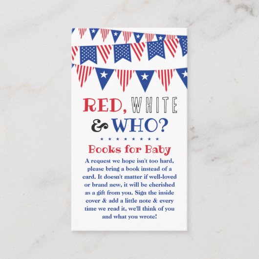 Rot, Weiß und Wer? 4. Juli Party über geschlechtss Begleitkarte (Vorderseite)