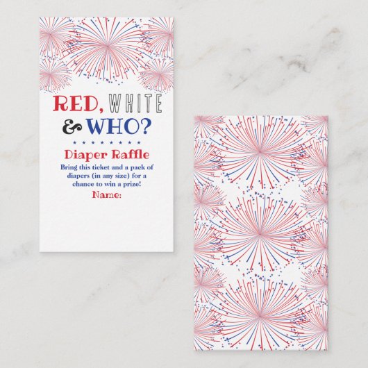 Rot, Weiß und Wer? 4. Juli Party über geschlechtss Begleitkarte (Vorne/Hinten)