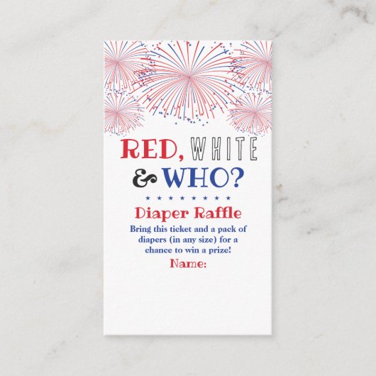 Rot, Weiß und Wer? 4. Juli Party über geschlechtss Begleitkarte (Vorderseite)