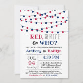 Rot, Weiß und Wer? 4. Juli Party über geschlechtss Einladung (Vorderseite)