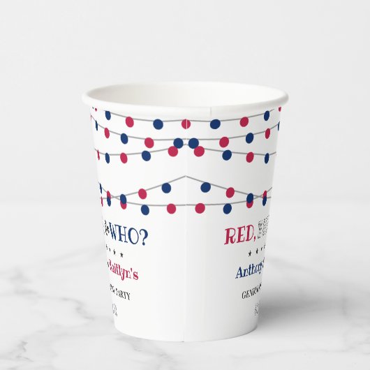 Rot, Weiß und Wer? 4. Juli Party über geschlechtss Pappbecher (Rechts)