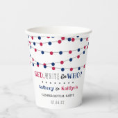 Rot, Weiß und Wer? 4. Juli Party über geschlechtss Pappbecher (Vorderseite)