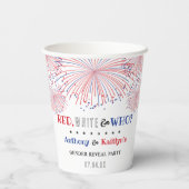 Rot, Weiß und Wer? 4. Juli Party über geschlechtss Pappbecher (Rückseite)