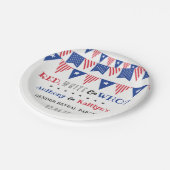 Rot, Weiß und Wer? 4. Juli Party über geschlechtss Pappteller (Schrägansicht)