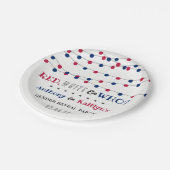 Rot, Weiß und Wer? 4. Juli Party über geschlechtss Pappteller (Schrägansicht)