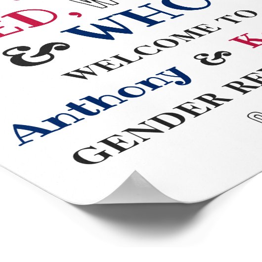 Rot, Weiß und Wer? 4. Juli Party über geschlechtss Poster (Ecke)