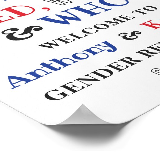 Rot, Weiß und Wer? 4. Juli Party über geschlechtss Poster (Ecke)