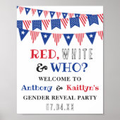 Rot, Weiß und Wer? 4. Juli Party über geschlechtss Poster (Vorne)