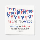 Rot, Weiß und Wer? 4. Juli Party über geschlechtss Serviette (Vorderseite)