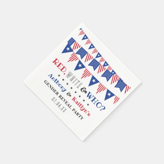 Rot, Weiß und Wer? 4. Juli Party über geschlechtss Serviette (Ecke)