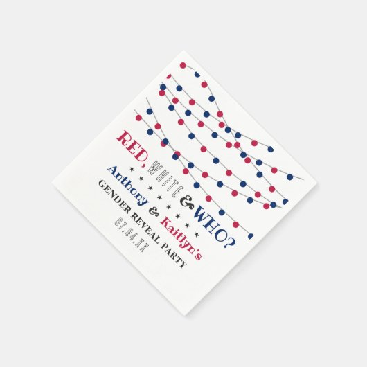 Rot, Weiß und Wer? 4. Juli Party über geschlechtss Serviette (Ecke)