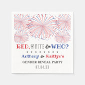 Rot, Weiß und Wer? 4. Juli Party über geschlechtss Serviette (Vorderseite)