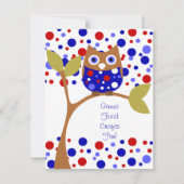 Rot weiß und Wer Owl Einladung (Rückseite)