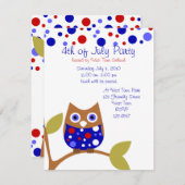 Rot weiß und Wer Owl Einladung (Vorne/Hinten)