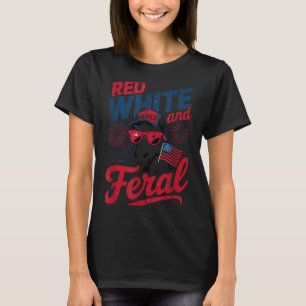 Rot Weiß und Wild - Patriotisches USA-Pferd Merica T-Shirt