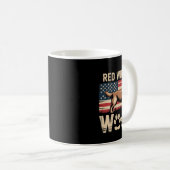 Rot Weiß Und Wuff Lustiger 4. Juli Hund Kaffeetasse (VorderseiteRechts)
