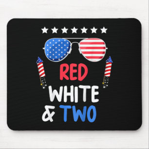 Rot weiß und zwei 2. Geburtstag 4. Juli Indepen Mousepad