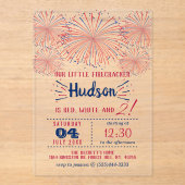 Rot, Weiß und Zwei! 4. Juli 2010 Party Acryleinladungen (Vorderseite)