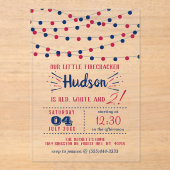 Rot, Weiß und Zwei! 4. Juli 2010 Party Acryleinladungen (Vorderseite)