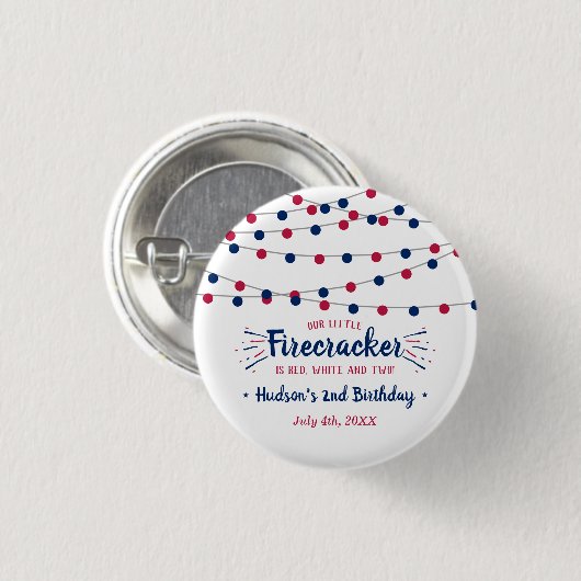 Rot, Weiß und Zwei! 4. Juli 2010 Party Button (Vorne & Hinten)