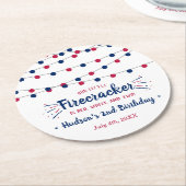 Rot, Weiß und Zwei! 4. Juli 2010 Party Runder Pappuntersetzer (Angewinkelt)