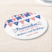 Rot, Weiß und Zwei! 4. Juli 2010 Party Runder Pappuntersetzer (Angewinkelt)