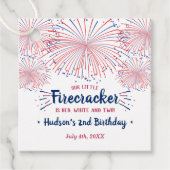Rot, Weiß und Zwei! 4. Juli 2. Geburtstag Geschenkanhänger (Vorderseite)