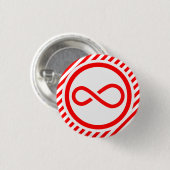 Rot-Weiß-Unendlichkeitsknoten-Autismus-Warnung Button (Vorne & Hinten)