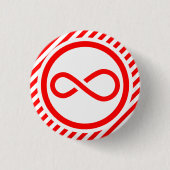 Rot-Weiß-Unendlichkeitsknoten-Autismus-Warnung Button (Vorderseite)