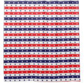 Rot-Weiß-US Flagge Duschvorhang (Vorderseite)