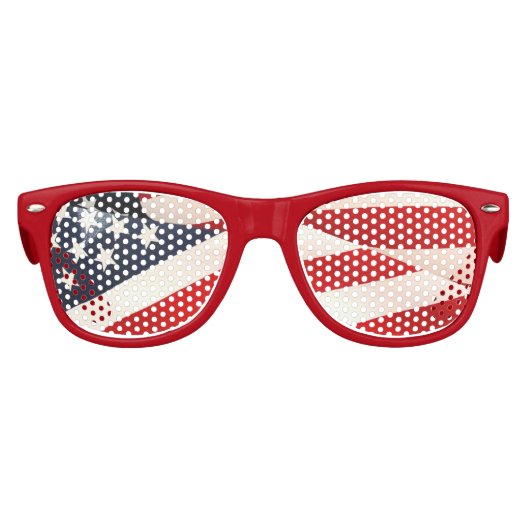 Rot-Weiß-US Flagge Partybrille (Vorderseite)