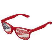 Rot-Weiß-US Flagge Partybrille (Schrägansicht)