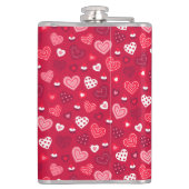 Rot-Weiß-Valentiner Herzmuster Flachmann (Rückseite)