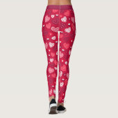 Rot-Weiß-Valentiner Herzmuster Leggings (Rückseite)
