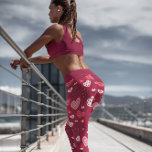 Rot-Weiß-Valentiner Herzmuster Leggings<br><div class="desc">Rot-Weiß niedlich Valentinherzen nahtlos.</div>