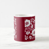 Rot-Weiß-Vintage Blüte Kaffeetasse (Mittel)