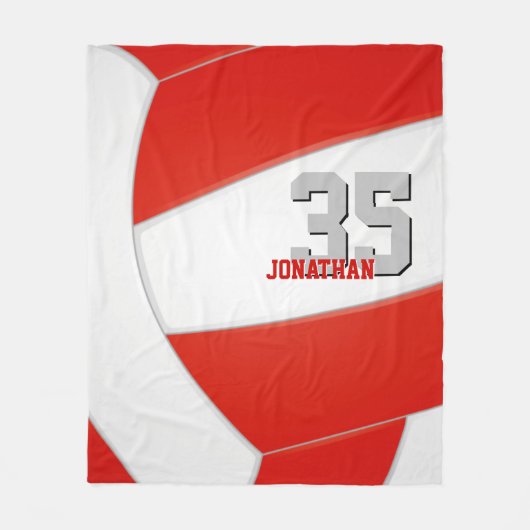 Rot-Weiß-Volleyball-Mannschaft Farben Sportraum Fleecedecke (Vorderseite)