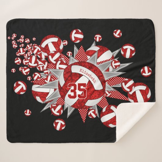 Rot-Weiß-Volleyball-Stars individuelle Name Sherpadecke (Vorderseite (Horizontal))