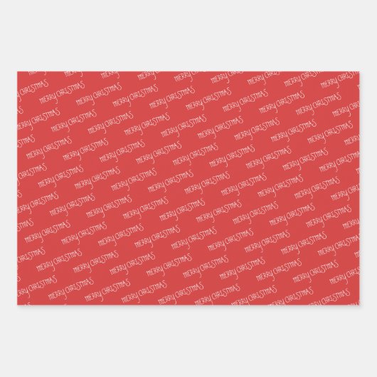 Rot| weiß| Weihnachten Geschenkpapier Set (Vorderseite 2)