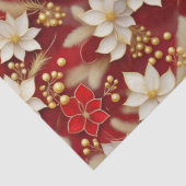 Rot-Weiß-Weihnachts-Blumenmuster#17 ID1009 Seidenpapier (Detail)