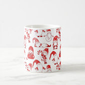 Rot-Weiß-Weihnachts-Gnom-Muster Kaffeetasse (Mittel)