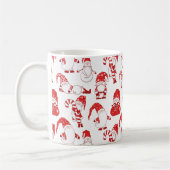 Rot-Weiß-Weihnachts-Gnom-Muster Kaffeetasse (Links)