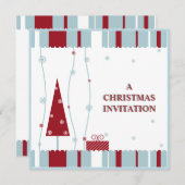 Rot-Weiß-Weihnachtsaufenthalt Einladung (Vorne/Hinten)