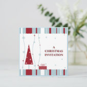 Rot-Weiß-Weihnachtsaufenthalt Einladung (Stehend Vorderseite)