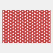 Rot/Weiß Weihnachtsbaum Ikonisches Muster Geschenkpapier Set (Vorderseite 3)