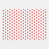 Rot/Weiß Weihnachtsbaum Ikonisches Muster Geschenkpapier Set (Vorderseite)