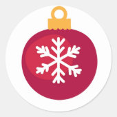 Rot-Weiß-Weihnachtsdekoration Runder Aufkleber (Vorderseite)